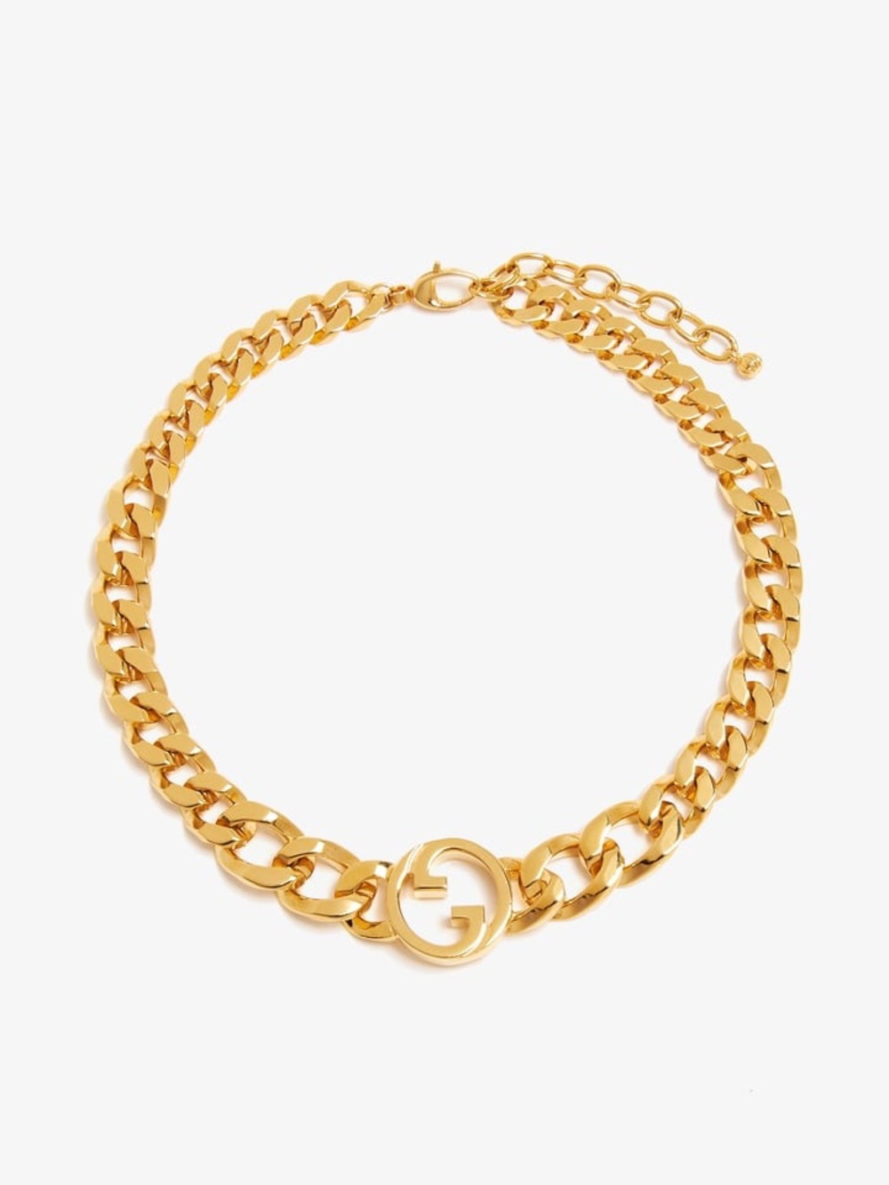 Gucci Gold-Tone Chunky Chain Necklace with G Medallion